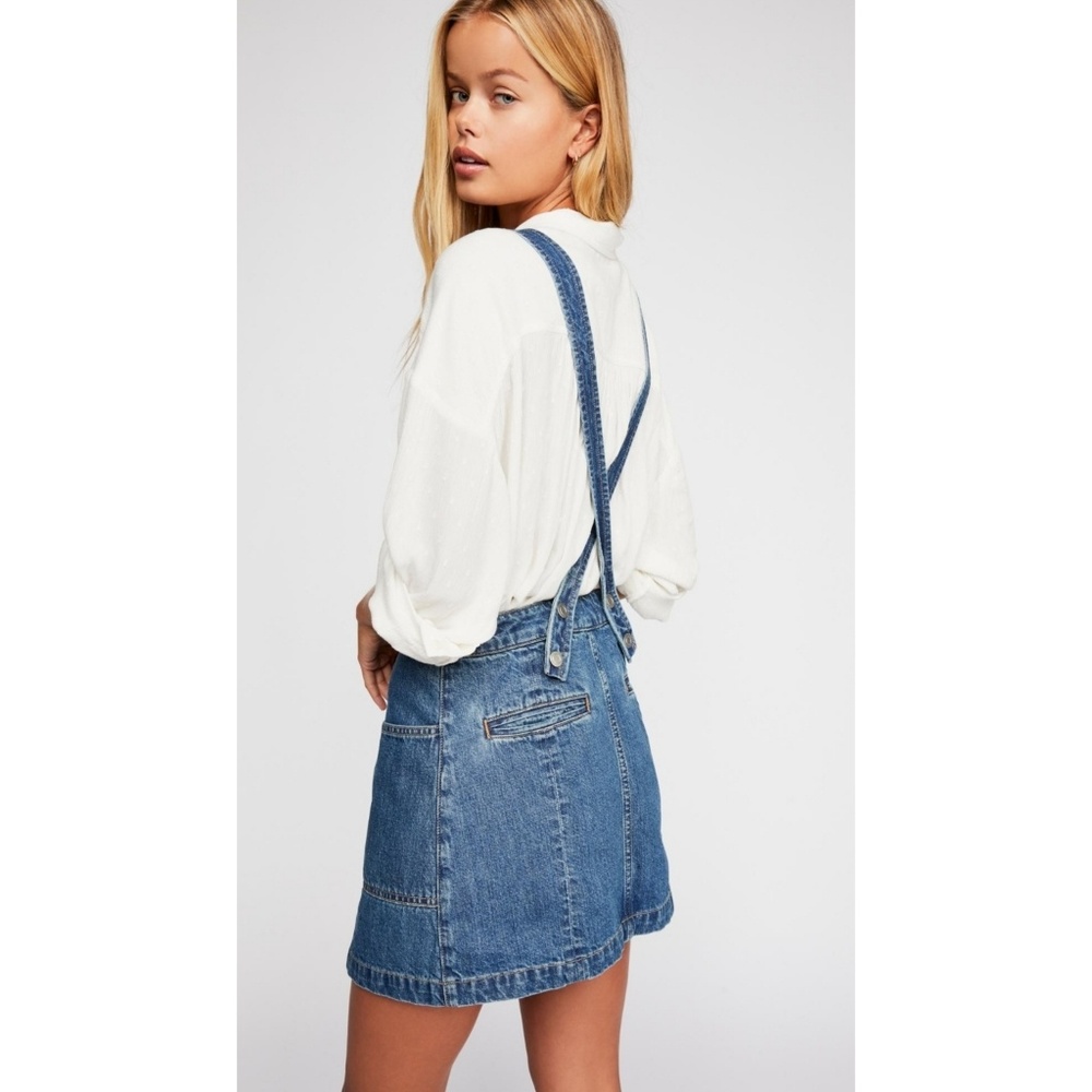 🌹NWT🌹FREE PEOPLE Pearl Denim Jumper - Picture 2 of 4